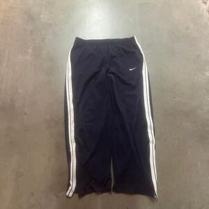 Y2K Nike men's‎ blue and white striped baggy track pants skater wide leg L